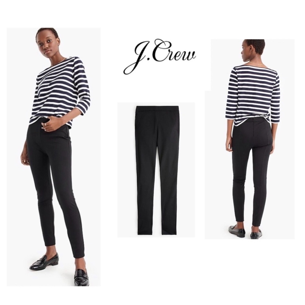 J. Crew Any Day Eco Ponte Pant Women’s size 6 Tall Black Slim Career Essential